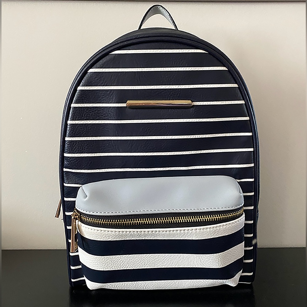 Call It Spring Blue Striped Mini Backpack